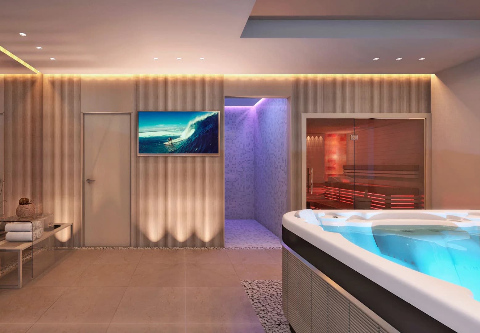 Cadă cu hidromasaj Caldera Spas® Geneva și Saună Uscată Finlandeză