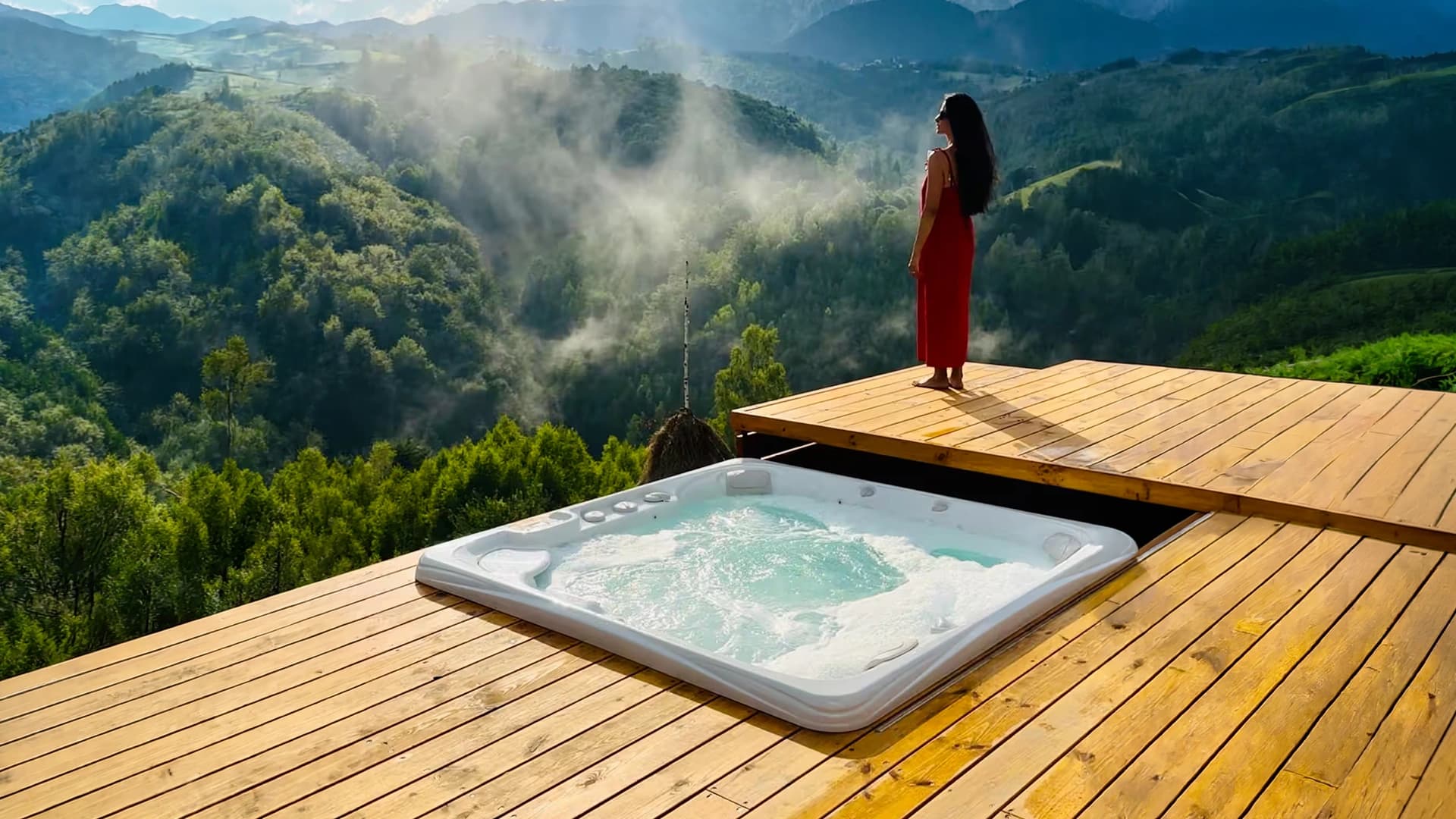 Jacuzzi exterior Caldera Spas® Seychelles – Proiect Hidrostyle la Amont Chalet, Piatra Craiului